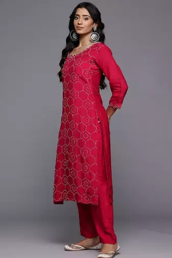Embroidered Regular Thread Work Kurta with Trousers & With Dupatta