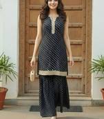 Women Ethnic Motifs Printed Regular Gotta Patti Kurta with Sharara