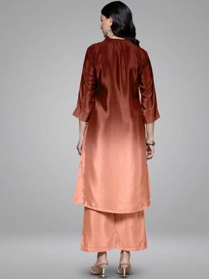 Women Embroidered Regular Sequinned Kurta with Trousers 4