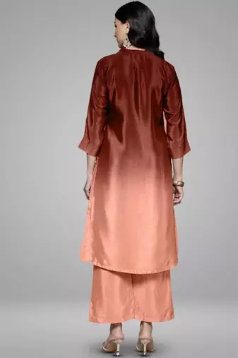 Women Embroidered Regular Sequinned Kurta with Trousers