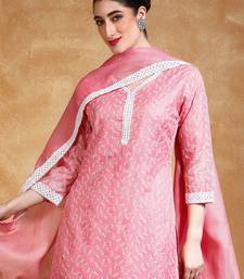 Women Floral Embroidered Regular Thread Work Kurta with Trousers & With Dupatta