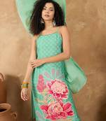 Women Spaghetti Strap Floral Kurta with Trousers and Dupatta