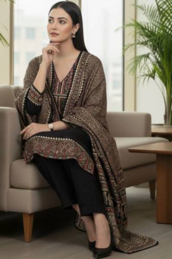 Women Ethnic Motifs Printed Regular Kurta with Trousers & With Dupatta