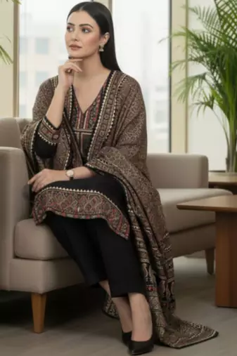Women Ethnic Motifs Printed Regular Kurta with Trousers & With Dupatta
