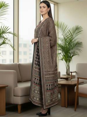 Women Ethnic Motifs Printed Regular Kurta with Trousers & With Dupatta 6