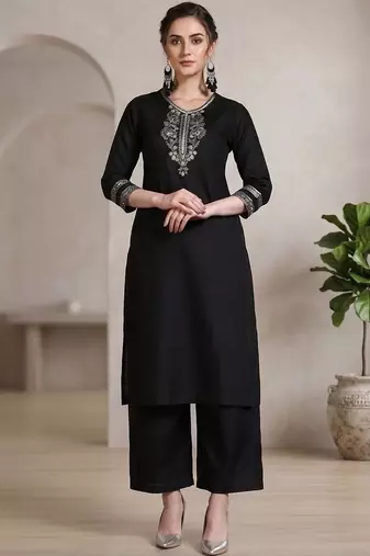 Women Ethnic Motifs Embroidered Regular Thread Work Kurta with Palazzos & With Dupatta