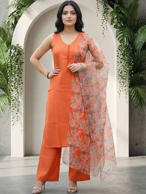 Women Floral Regular  Cotton Kurta with Palazzos & With Dupatta 1