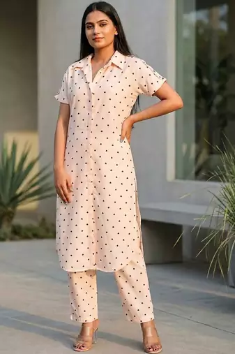 Women Printed Regular Kurta with Trousers