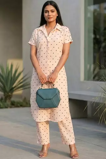 Women Printed Regular Kurta with Trousers