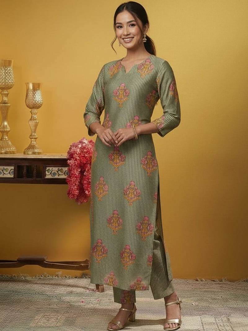 Women Ethnic Motifs Printed Regular Kurta with Trousers