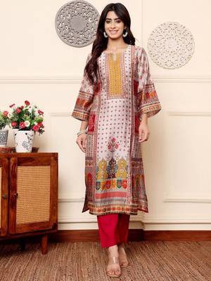 Women Ethnic Motifs Printed Regular Gotta Patti Kurta with Trousers 1