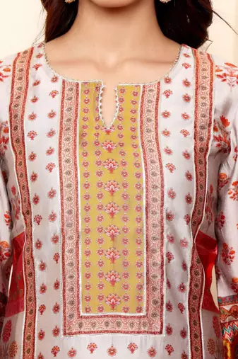 Women Ethnic Motifs Printed Regular Gotta Patti Kurta with Trousers