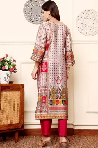 Women Ethnic Motifs Printed Regular Gotta Patti Kurta with Trousers