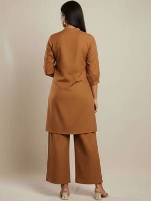 Cotton Flex Thread Work Kurta With Palazzos 4