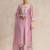 Women Floral Embroidered Regular Chanderi Silk Kurta with Trousers & With Dupatta