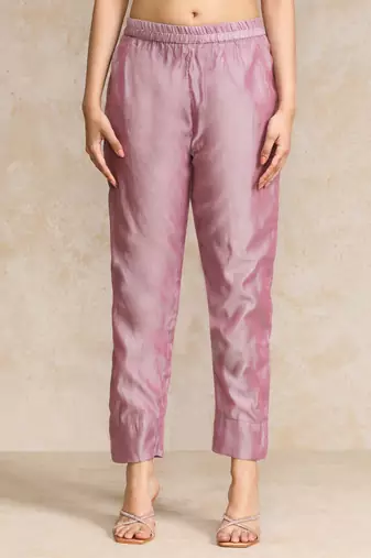 Women Floral Embroidered Regular Chanderi Silk Kurta with Trousers & With Dupatta