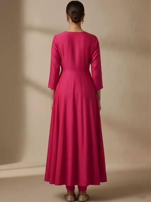 Women Ethnic Motifs Embroidered Panelled Thread Work Kurta with Churidar & With Dupatta 5