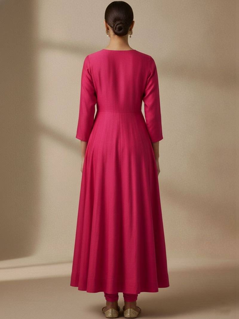 Women Ethnic Motifs Embroidered Panelled Thread Work Kurta with Churidar & With Dupatta