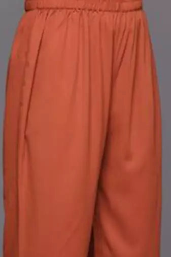 Women Regular Silk Crepe Kurta with Trousers