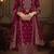 Women Ethnic Motifs Printed Regular Velvet Kurta with Trousers & With Dupatta