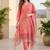 Women Ethnic Motifs Regular Thread Work  Cotton Kurta with Trousers & With Dupatta