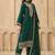 Floral Embroidered Thread Work Kurta With Trousers & Dupatta