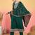 Floral Embroidered Thread Work Kurta With Trousers & Dupatta