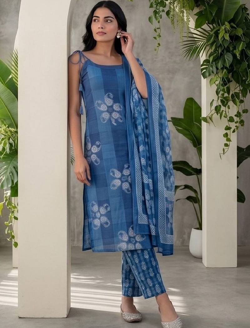 Women Ethnic Motifs Printed Regular Kurta with Trousers & With Dupatta