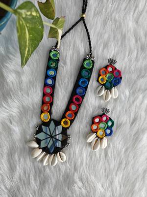 kanchi mirror work necklace set 1