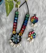 kanchi mirror work necklace set