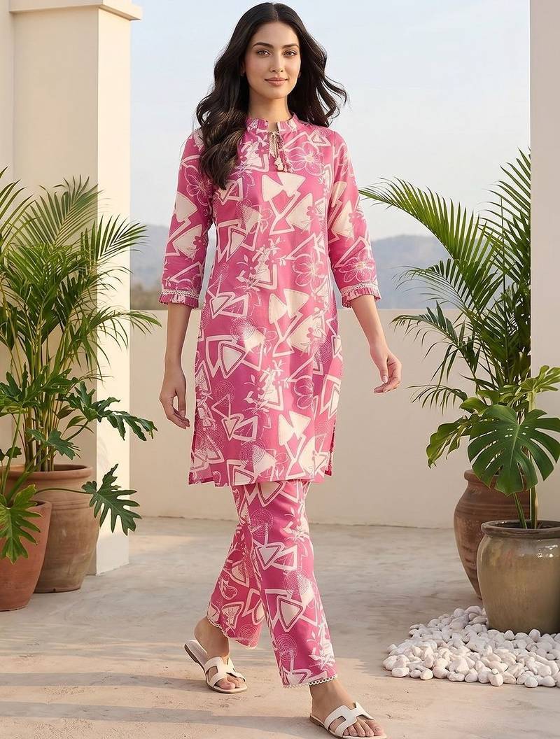 Women Printed Regular Kurta with Trousers