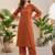 Women Regular Thread Work Silk Crepe Kurta with Palazzos