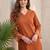 Women Regular Thread Work Silk Crepe Kurta with Palazzos