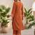 Women Regular Thread Work Silk Crepe Kurta with Palazzos