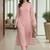 Women Regular Thread Work Silk Crepe Kurta with Trousers