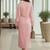 Women Regular Thread Work Silk Crepe Kurta with Trousers