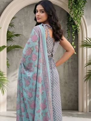 Women Ethnic Motifs Printed Regular Kurta with Trousers & With Dupatta 3