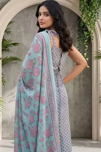 Women Ethnic Motifs Printed Regular Kurta with Trousers & With Dupatta
