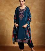 Women Floral Yoke Design Regular Kurta with Trousers & With Dupatta