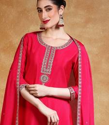 Women Floral Embroidered Kurta with Sharara & Dupatta