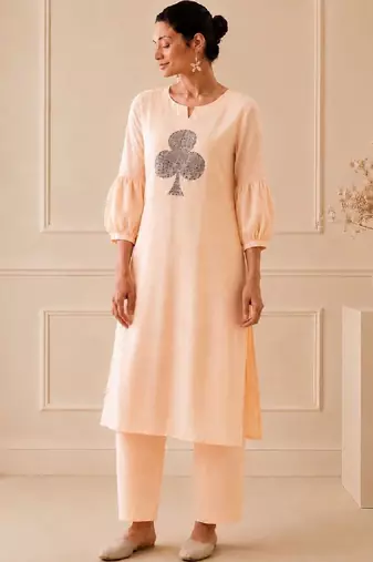 Women Striped Regular Pure Cotton Kurta with Trousers