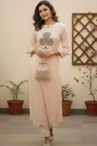 Women Striped Regular Pure Cotton Kurta with Trousers