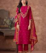 Women Floral Embroidered Regular Sequinned Kurta with Trousers & With Dupatta
