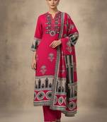 Women Ethnic Motifs Printed Regular Thread Work Kurta with Trousers & With Dupatta