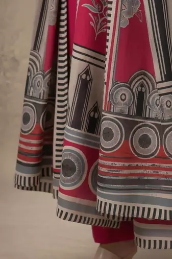 Women Ethnic Motifs Printed Regular Thread Work Kurta with Trousers & With Dupatta