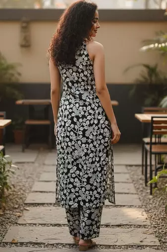 Women Floral Printed Regular Kurta with Trousers