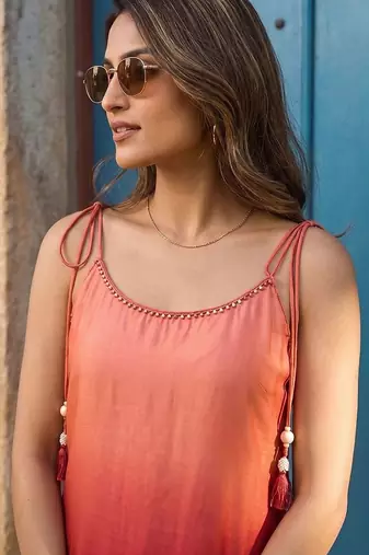 Women Ombre Dyed Regular Kurta with Trousers