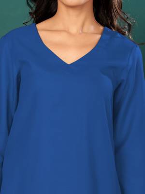 V-Neck Straight Kurta with Trousers And Dupatta 4