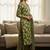 Floral Printed V-Neck Zari Work Straight Kurta With Trousers & Dupatta