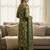 Floral Printed V-Neck Zari Work Straight Kurta With Trousers & Dupatta